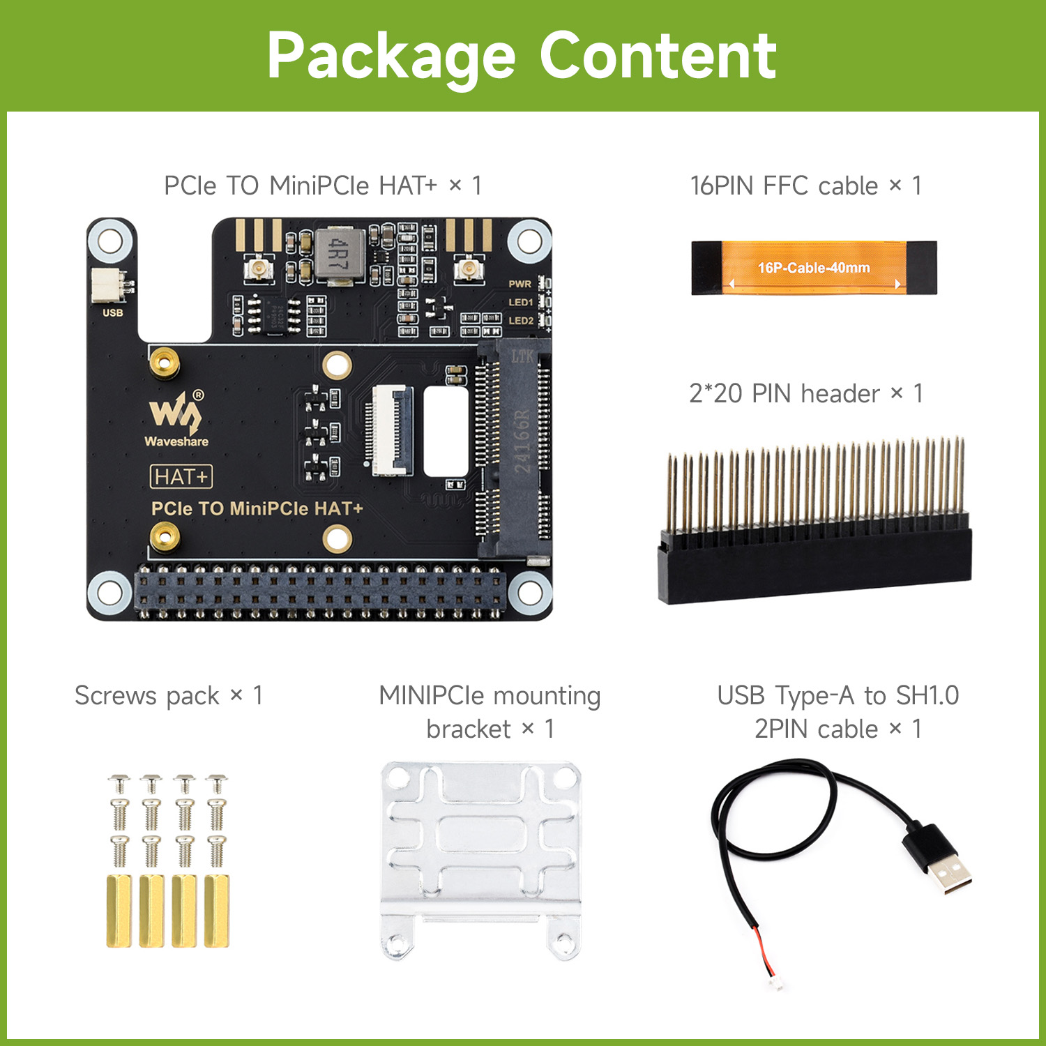 Adaptor Waveshare PCIe KE Mini - Raspberry Pi 5 ulasan dan harga