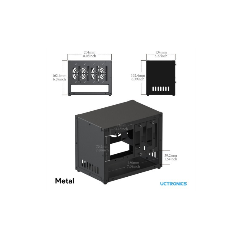UCTRONICS Raspberry Pi Cluster - Pi 4 Case ulasan dan harga